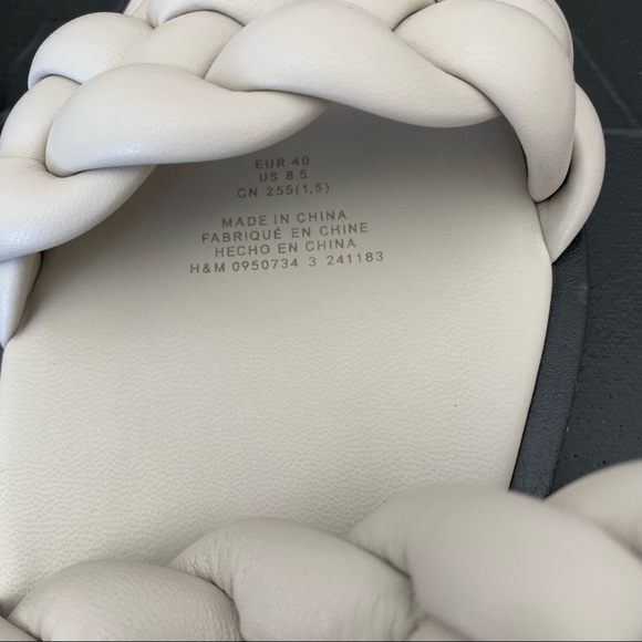 New H&M Sand Tan Braided Slides 8.5 / 40. - New With Tags - Picture 10 of 11